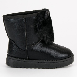 Vinceza Botas de neve preta com pele preto
