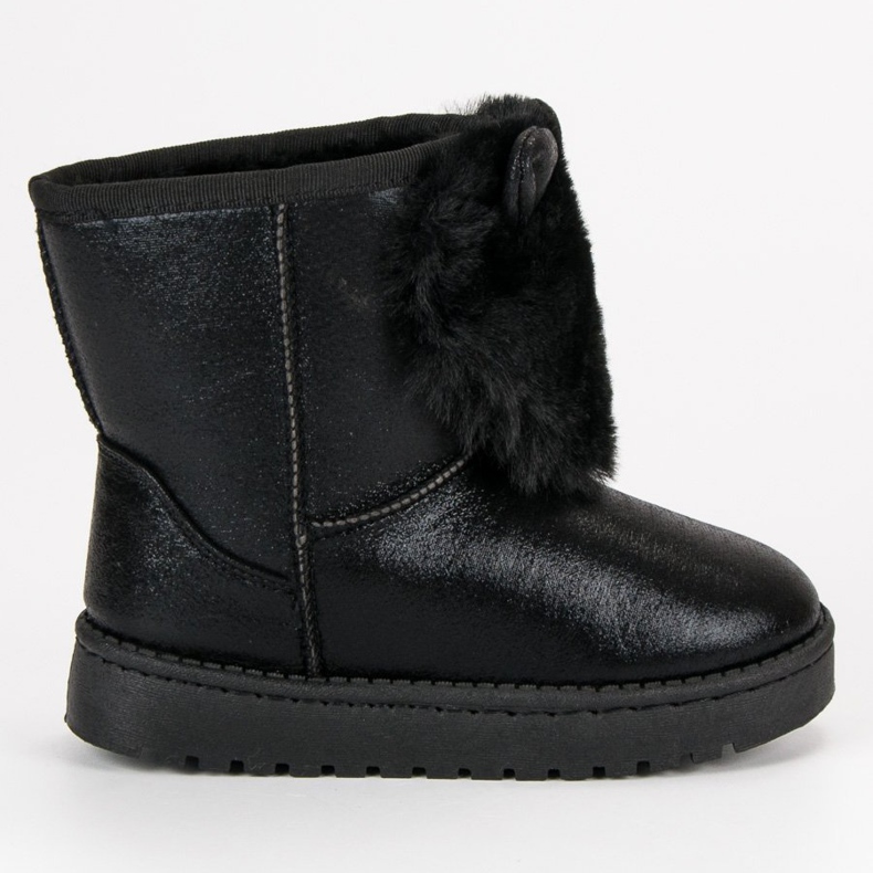 Vinceza Botas de neve preta com pele preto