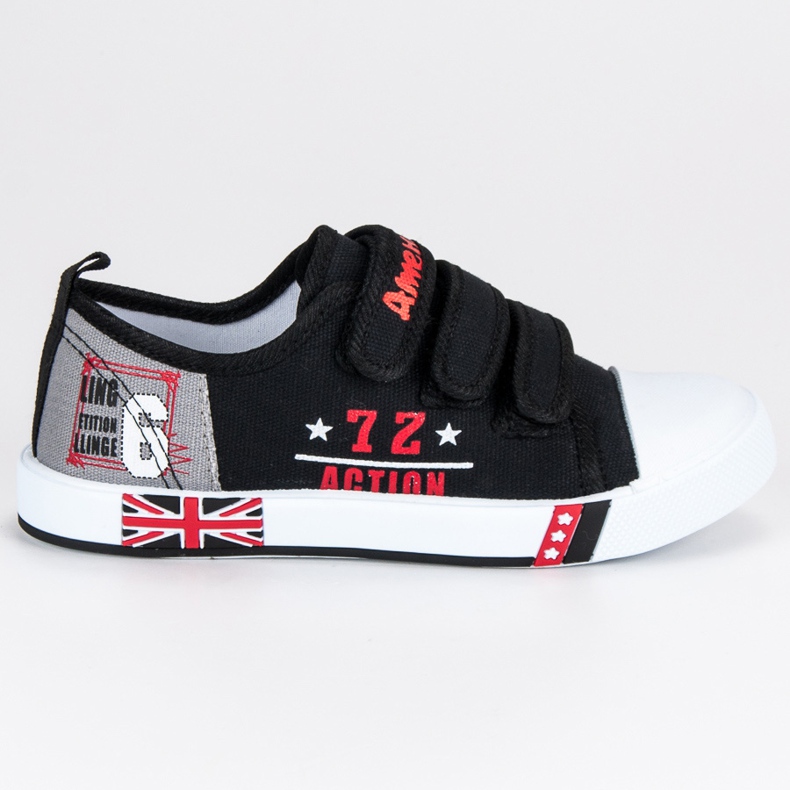 American Club Sapatilhas Pretas No Velcro Americano preto