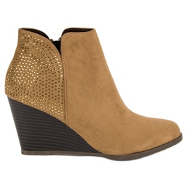 Corina Botas de cunha elegantes marrom