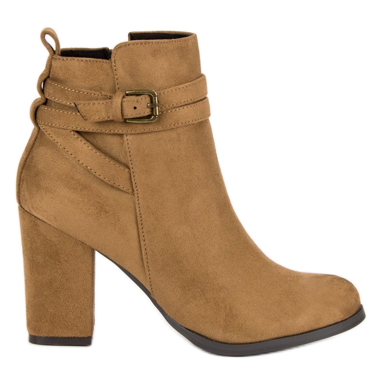 Corina Botas elegantes de salto alto castanho