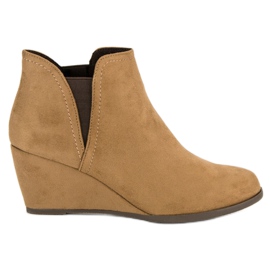 Corina Botas de cunha de camelo castanho