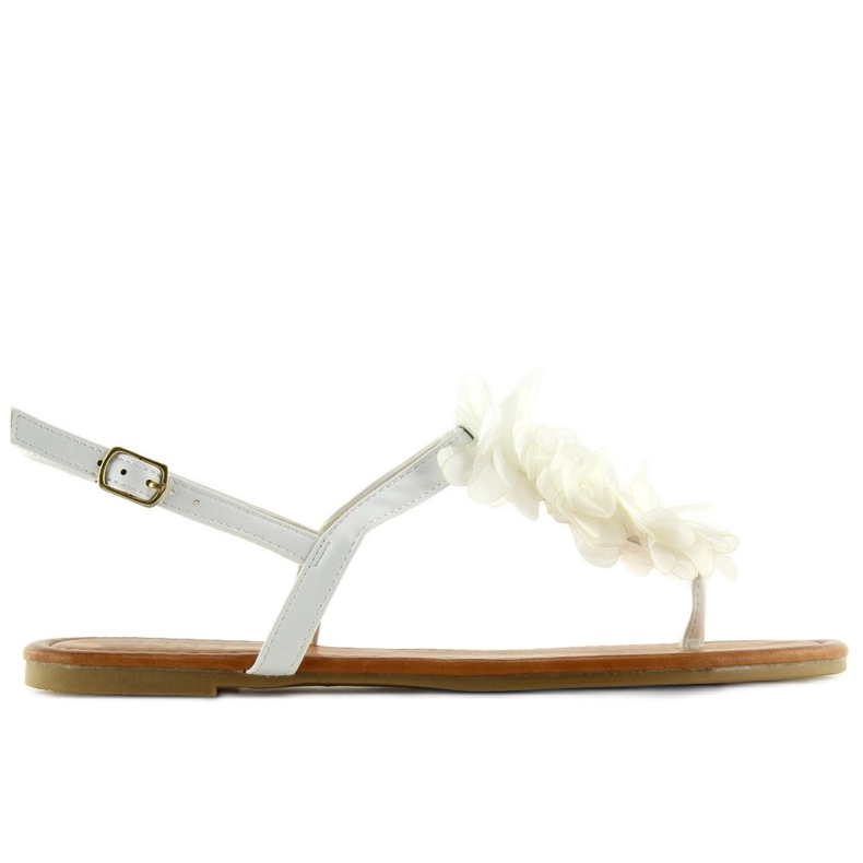 Sandálias brancas com flores CK36P Branco Sandálias brancas com flores CK36P Branco
