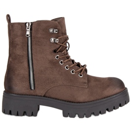 Corina Trabalhadores de camurça com nós marrom