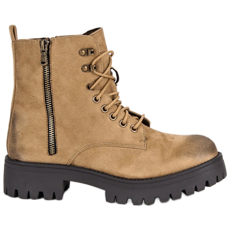 Corina Trabalhadores de camurça com nós castanho