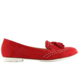 Mocassins femininos vermelhos 22-05 Vermelho
