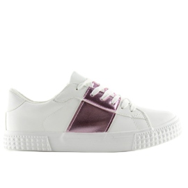 Tênis feminino branco e rosa M896 BRANCO / ROSA roxo
