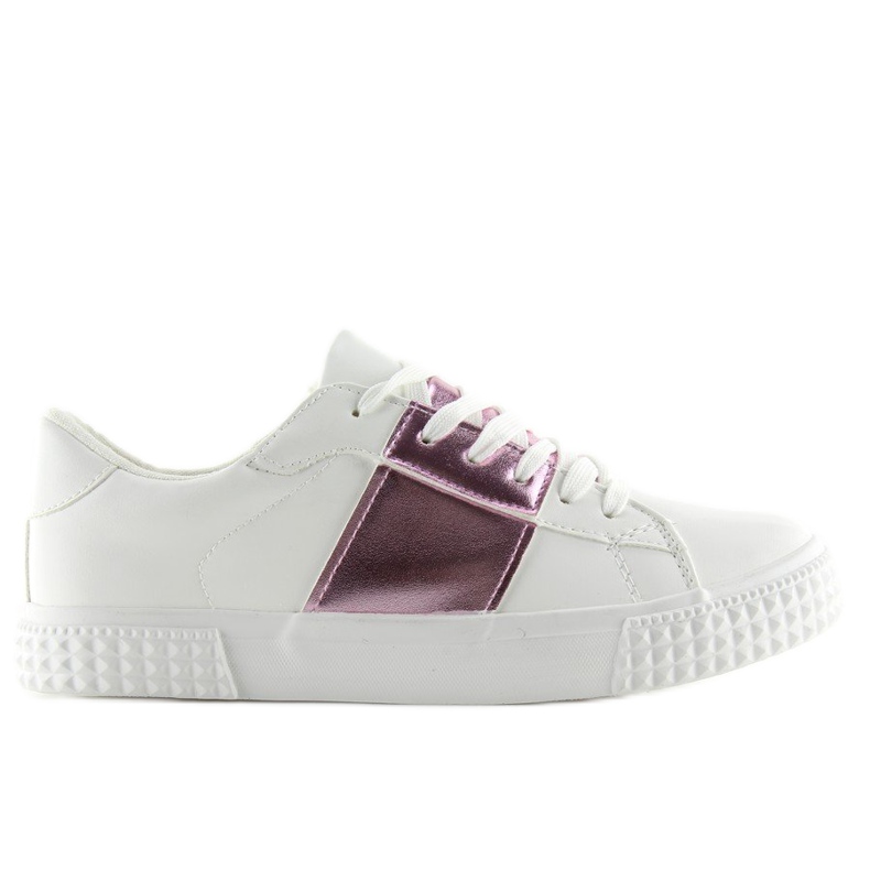 Tênis feminino branco e rosa M896 BRANCO / ROSA tolet
