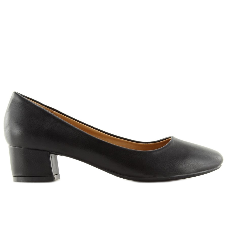 Black Pumps de salto baixo preto MM-387 Preto