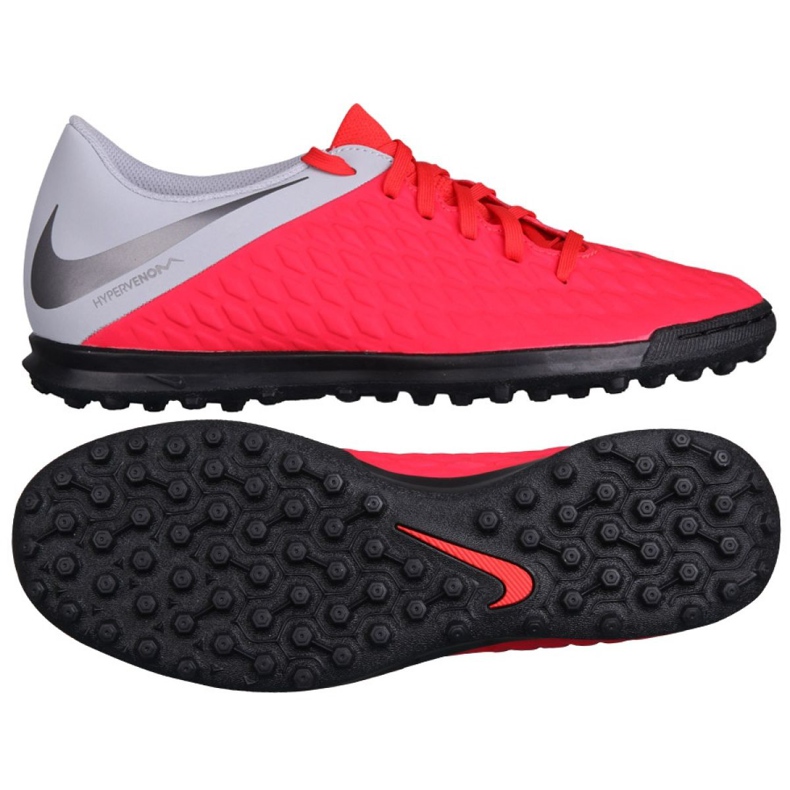 Chuteira Nike Hypervenom 3 Club Tf AJ3811-600 preto vermelho