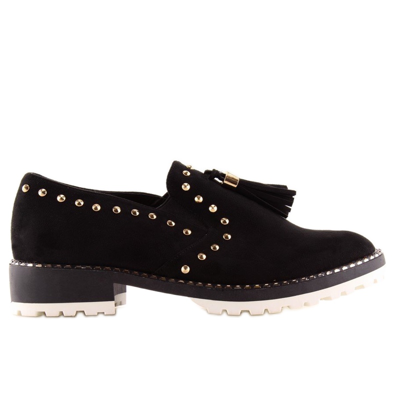 Mocassins pretos com tachas U-6250 Black