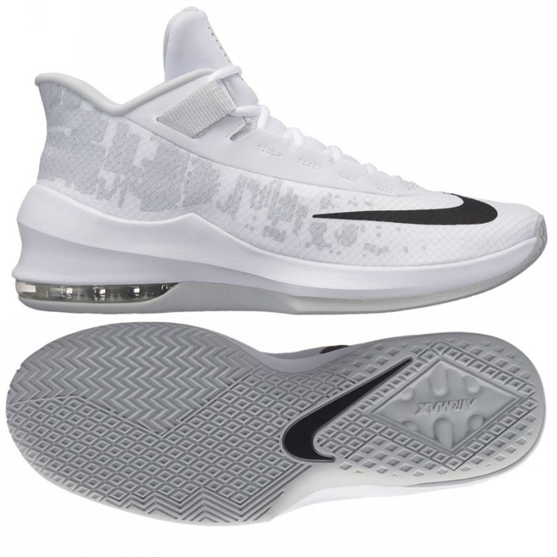 Tênis de basquete Nike Air Max Infuriate 2 Mid M AA7066-100 branco branco
