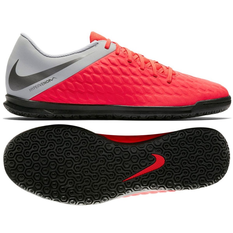 Sapatos de interior Nike Hypervenom PhantomX 3 Club Ic Jr AJ3789-600 multicolorido vermelho