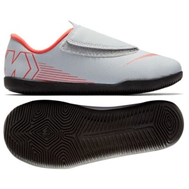 Sapatos de interior Nike Mercurial Vapor 12 Clube Ps Ic Jr AH7356-060 cinza / prata branco