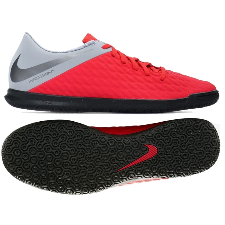 Sapatos de interior Nike Hypervenom Phantomx 3 Club Ic M AJ3808-600 vermelho vermelho