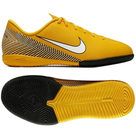 Sapatos de interior Nike Mercurial Vapor 12 Academy Neymar Ic Jr AO9474-710 amarelo amarelo