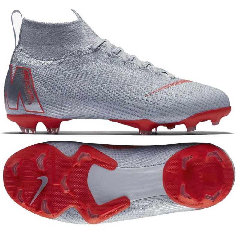 Chuteiras Nike Mercurial Superfly 6 Elite Fg Jr AH7340-060 cinza prata Chuteiras Nike Mercurial Superfly 6 Elite Fg Jr AH7340-060 cinza prata