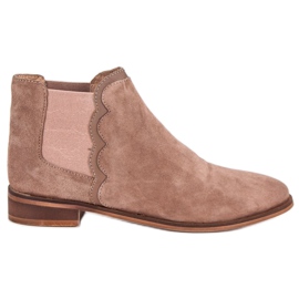 Botas de couro botas Jodhpur castanho