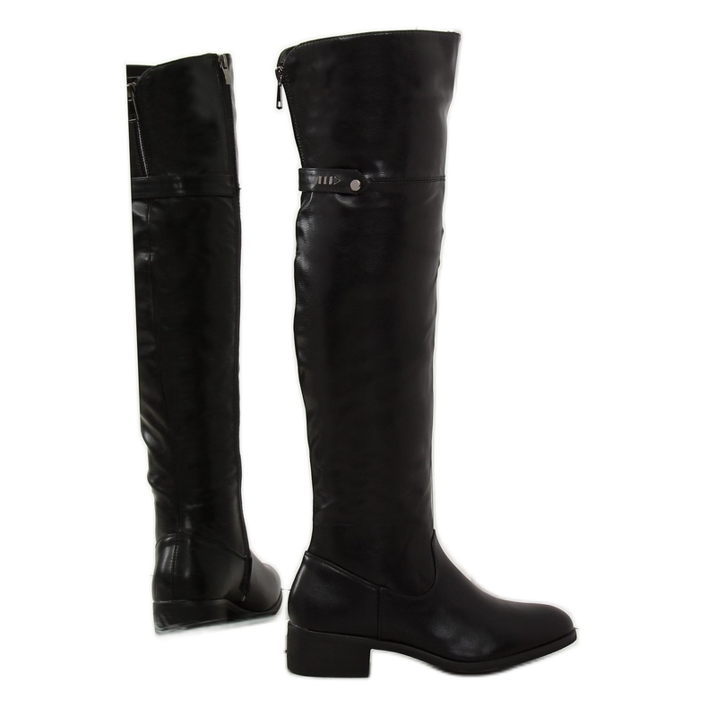 Botas acima do joelho pretas A-22 pretas preto Botas acima do joelho pretas A-22 pretas preto