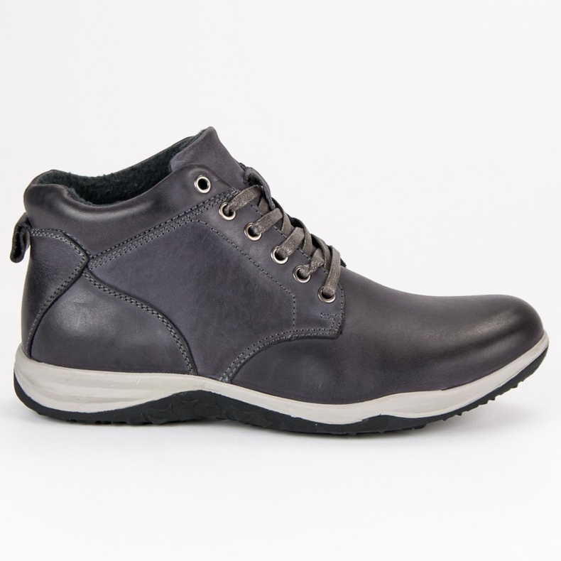 Original Walkman Shoes Botas de couro dos homens cinza