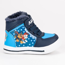 Botas de patrulha de cão isolado azul