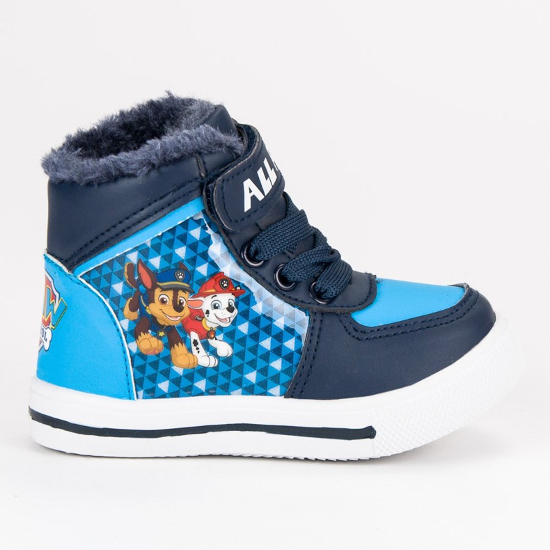 Botas de patrulha de cão isolado azul