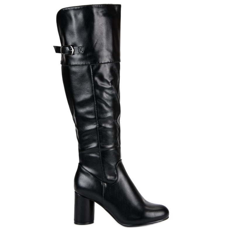 Botas pretas de salto alto preto