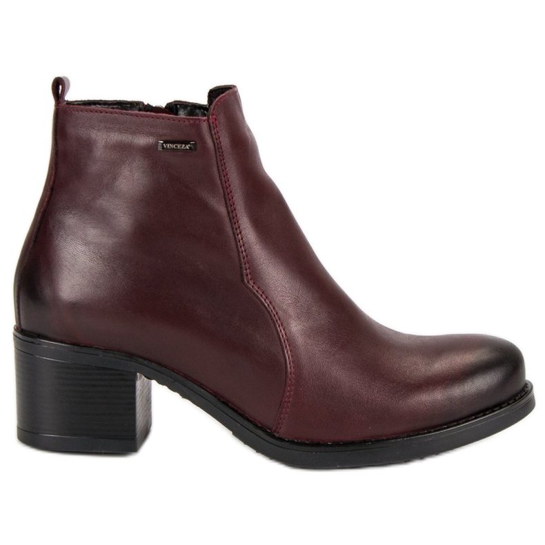 Botas Borgonha Vinceza de salto alto vermelho