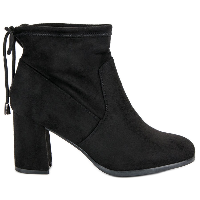 Botas de cano alto em camurça preto Botas de cano alto em camurça preto