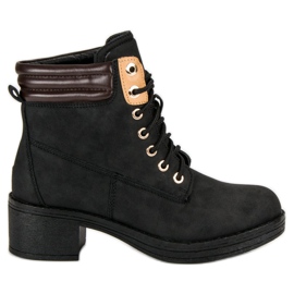 Botas de trabalho com salto alto preto