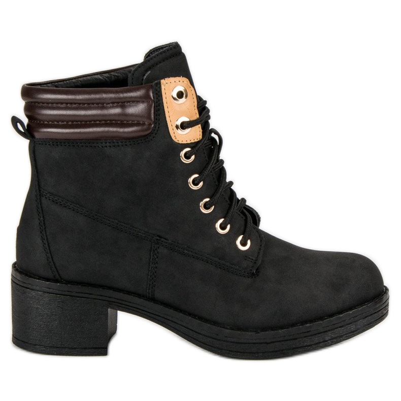 Botas de trabalho com salto alto preto