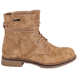 Juliet Botas de camelo com salto baixo castanho