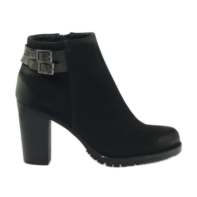 Filippo Botas femininas de salto alto com 8255 fivelas preto