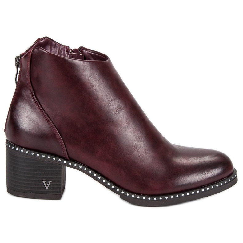Botas Borgonha Vinceza de salto alto vermelho