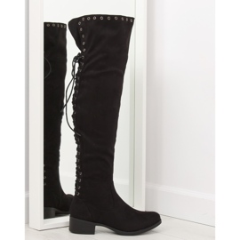 Botas pretas rasas LS182 preto