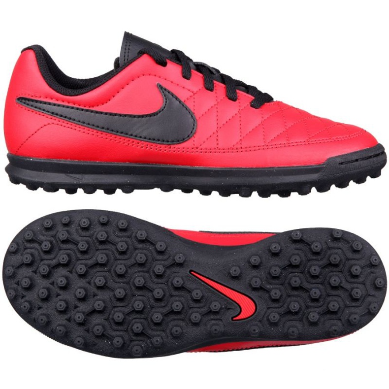 Chuteiras Nike Majestry Tf Jr AQ7896-600 vermelho vermelho