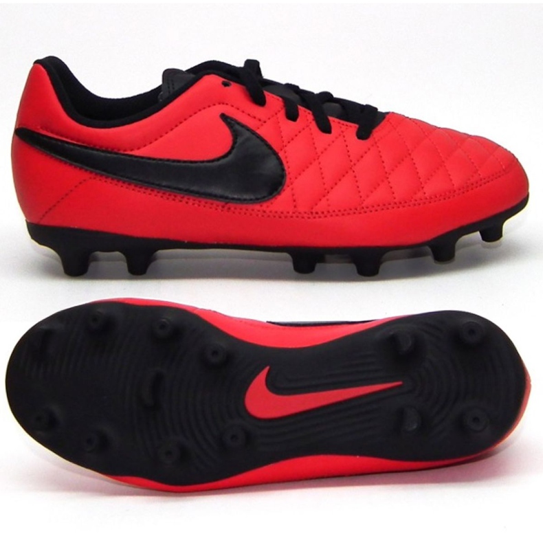 Chuteiras Nike Majestry Fg Jr AQ7897-600 vermelho vermelho
