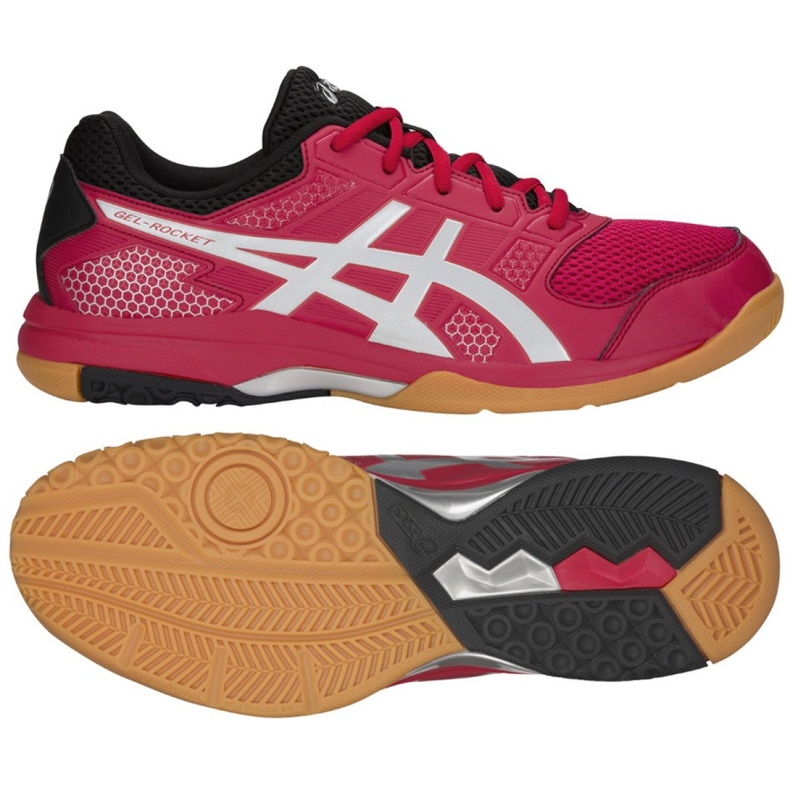 Tênis de voleibol Asics Gel Rocket 8 M B706Y-600 vermelho multicolorido