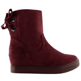 Botas com salto oculto HQ886 Claret Red vermelho Botas com salto oculto HQ886 Claret Red vermelho