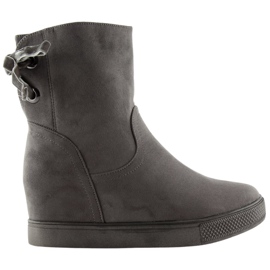 Botas cinza em salto oculto HQ886 Cinza