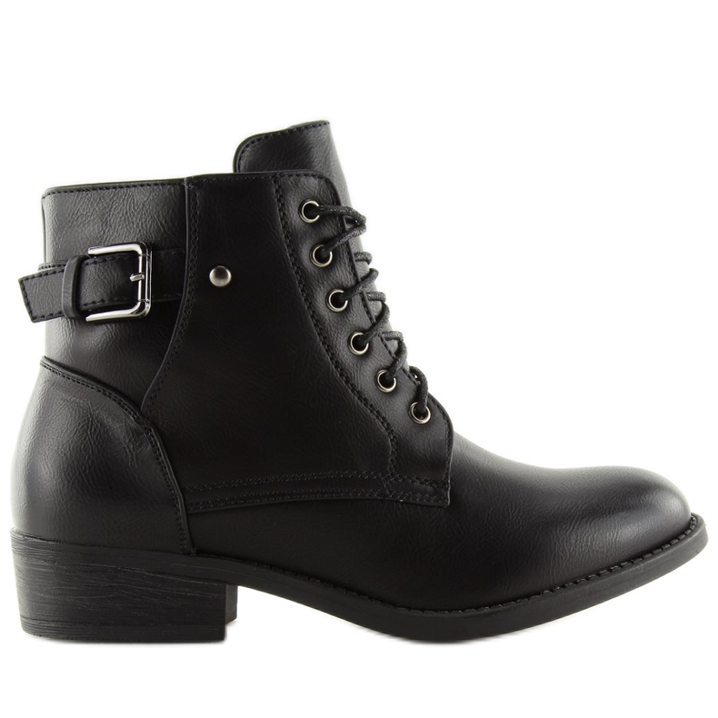 Botas pretas com cordões 7B500 pretas preto Botas pretas com cordões 7B500 pretas preto