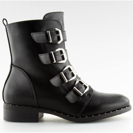 Botas com fivelas pretas 6312 Preto