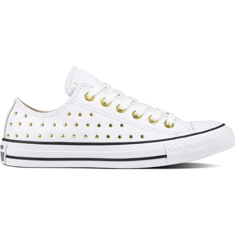 Converse Chuck Taylor All Star couro branco ouro