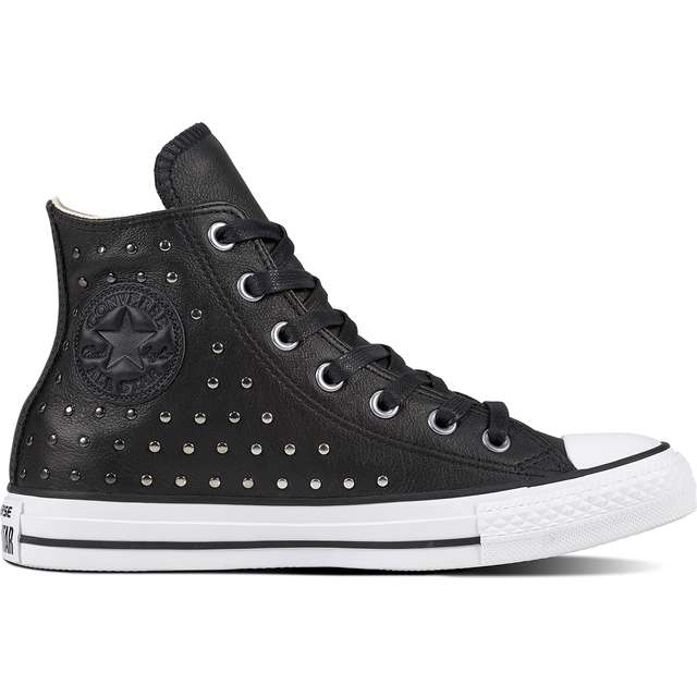 Converse Chuck taylor all star couro preto preto prata