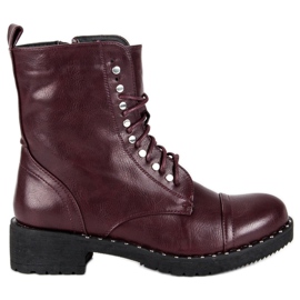 Botas cor de vinho vermelho