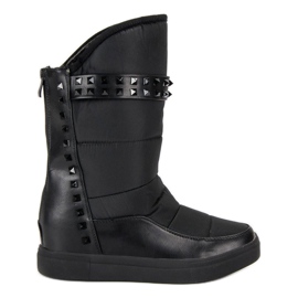 Seastar Botas de neve de rocha preta preto