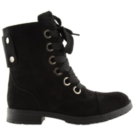 Botas de amarrar pretas 16-526 trabalhadores negros preto