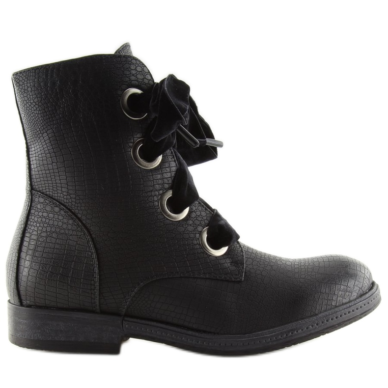 Botas pretas atadas HFN-5505 pretas preto