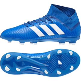As chuteiras adidas Nemeziz 18.3 Fg Jr DB2351 multicolorido azul
