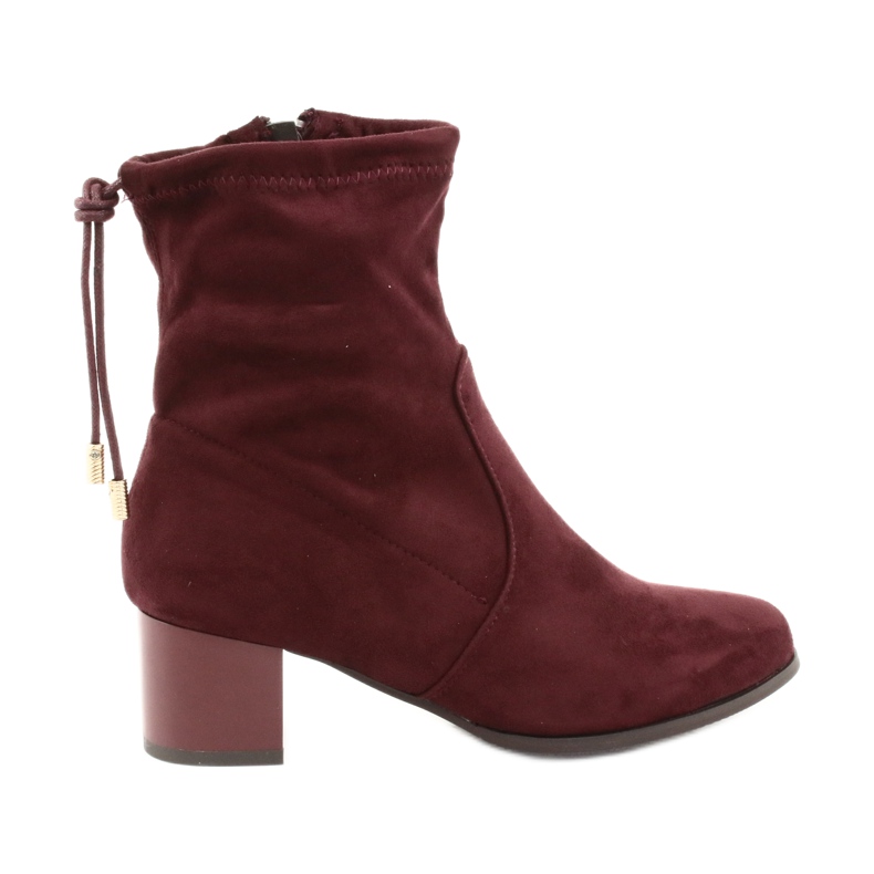 M.Daszyński Botas de camurça de salto alto Daszyński SA58 vermelho multicolorido